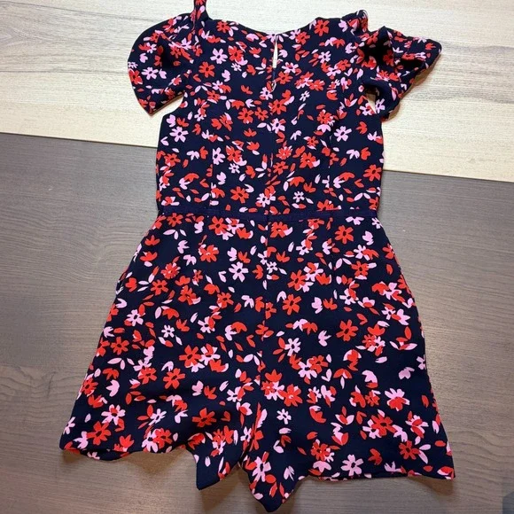 Draper James Romper Women 4 Painterly Floral Cold Shoulder Floral - Picture 10 of 13